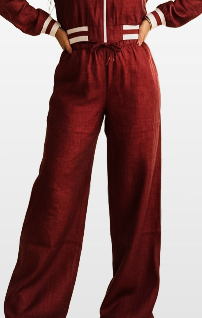 Linen Pant- Wine Seduction