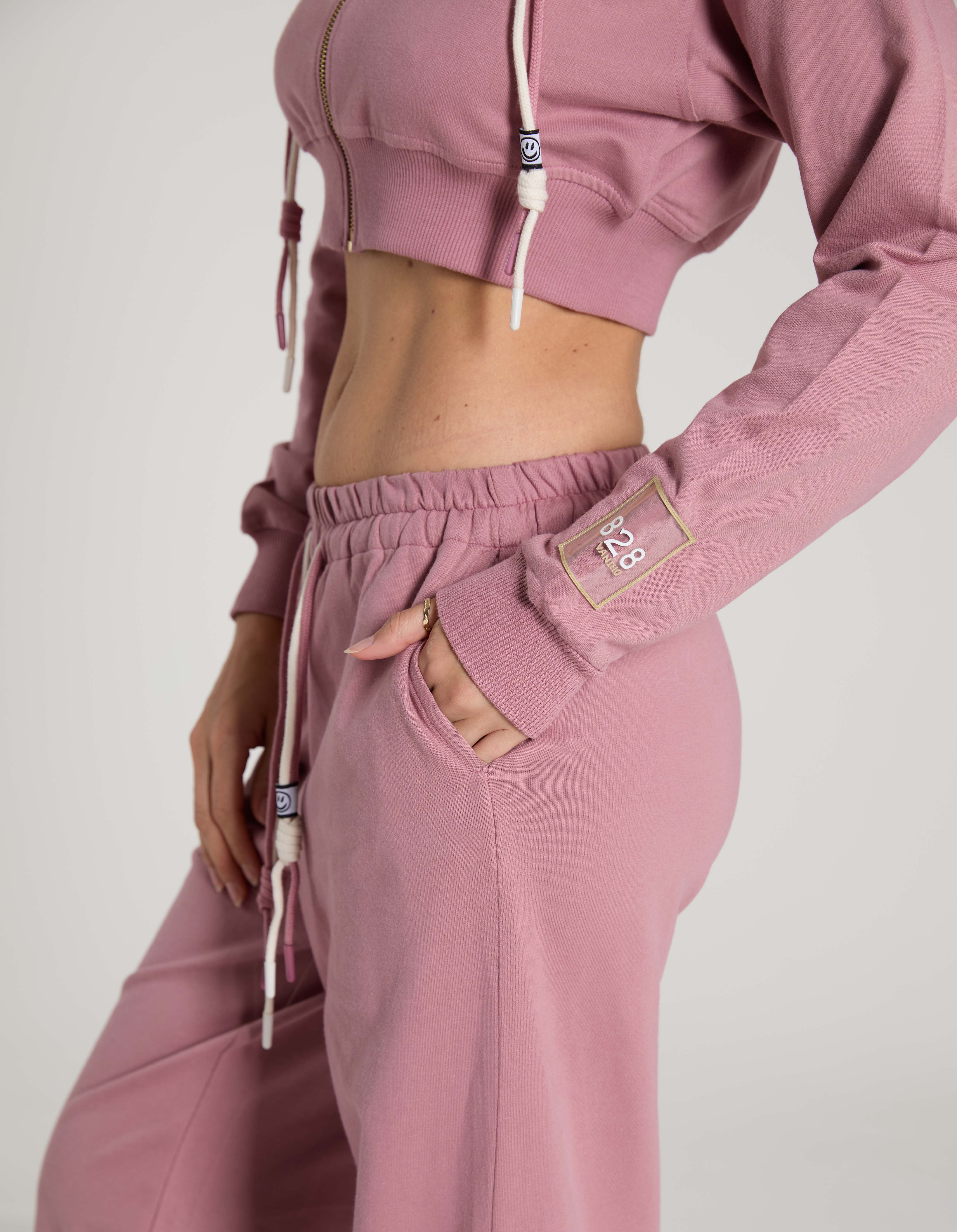 Dusty Pink Feather French Terry Hoodie