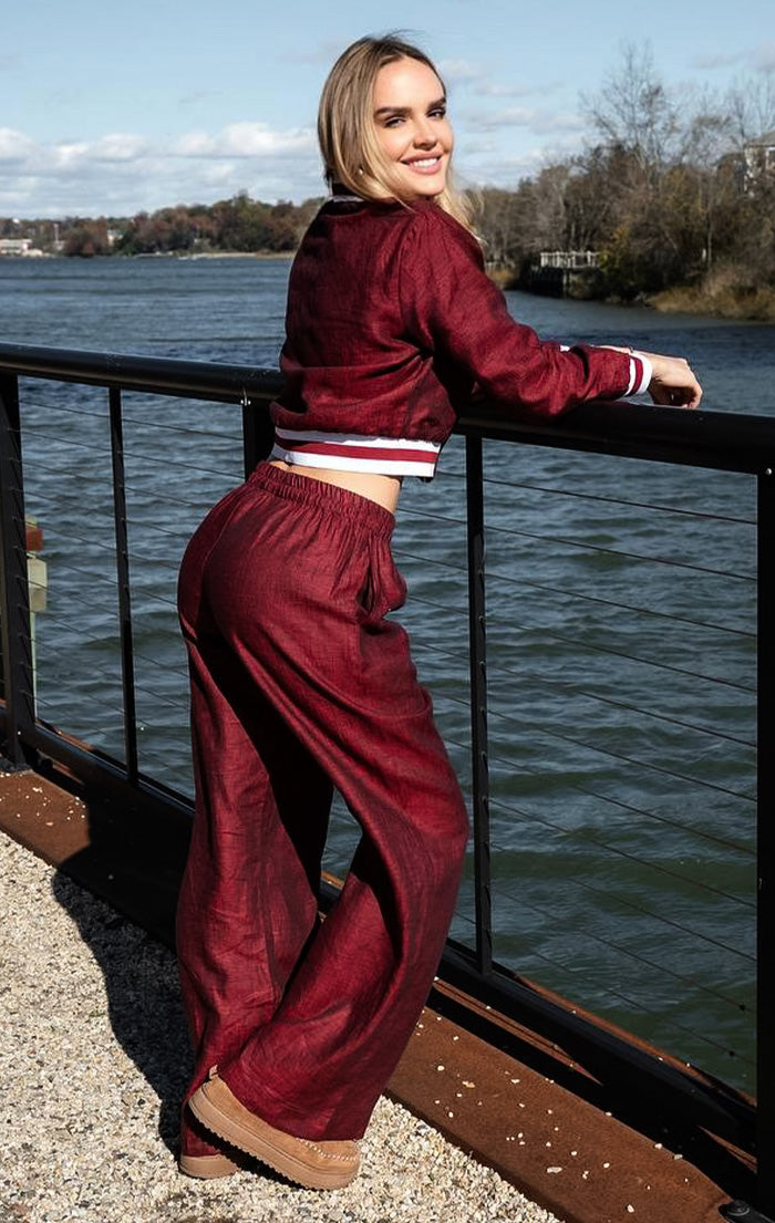 Linen Pant- Wine Seduction