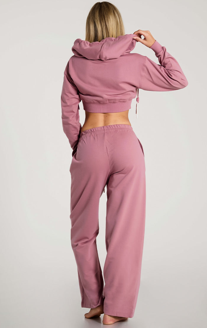 Dusty Rose Light French Terry Cropped Hoodie
