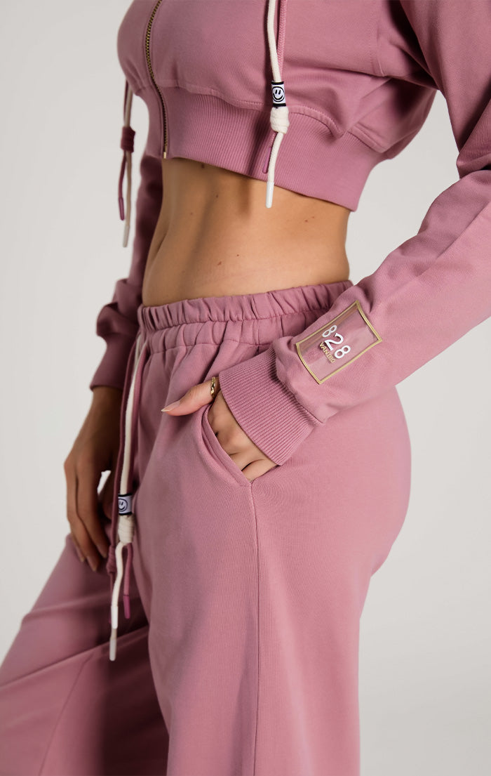 Dusty Rose Lightest French Terry Wide Pants - Women