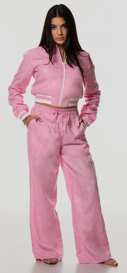 Luvra linen Jacket- Cotton Candy