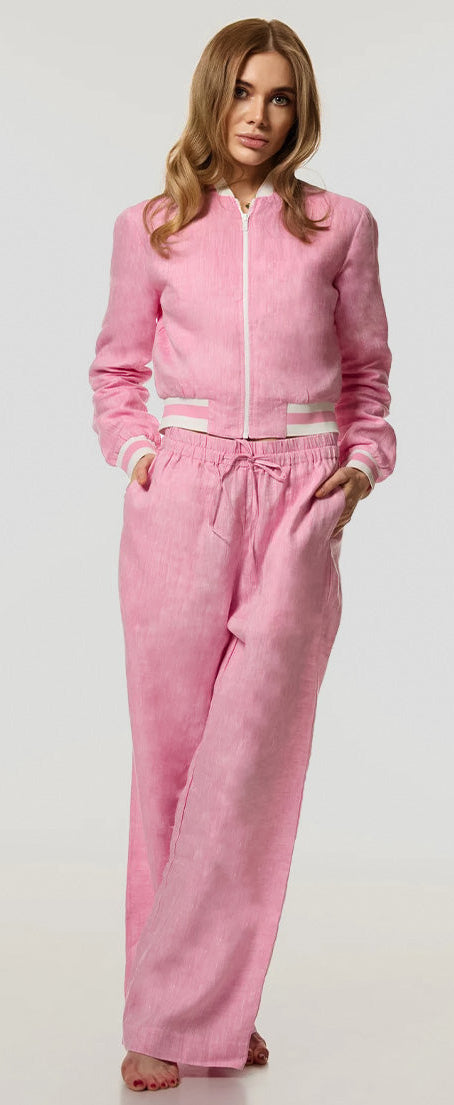 Luvra linen Jacket- Cotton Candy