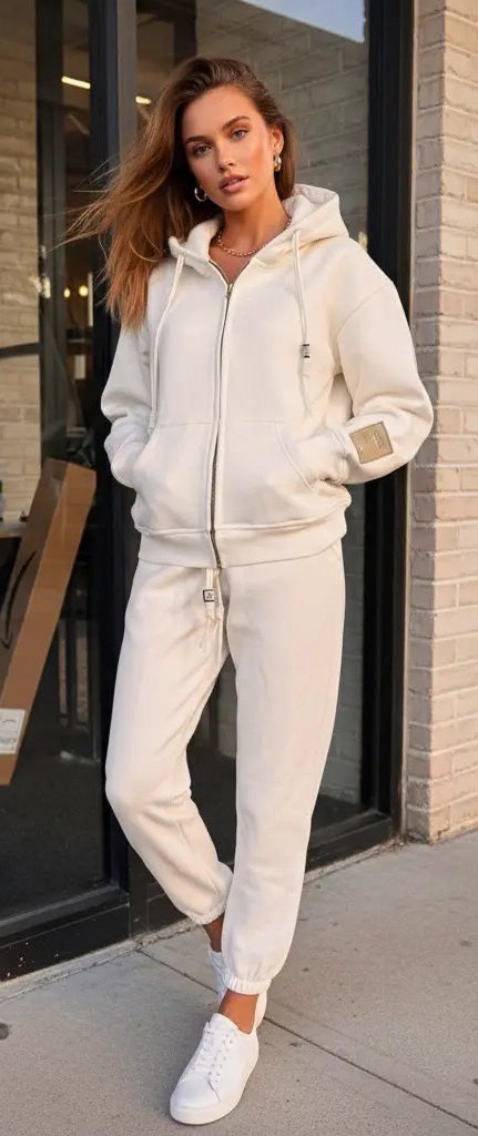 Cloud Hug Hoodie Set- Vanilla