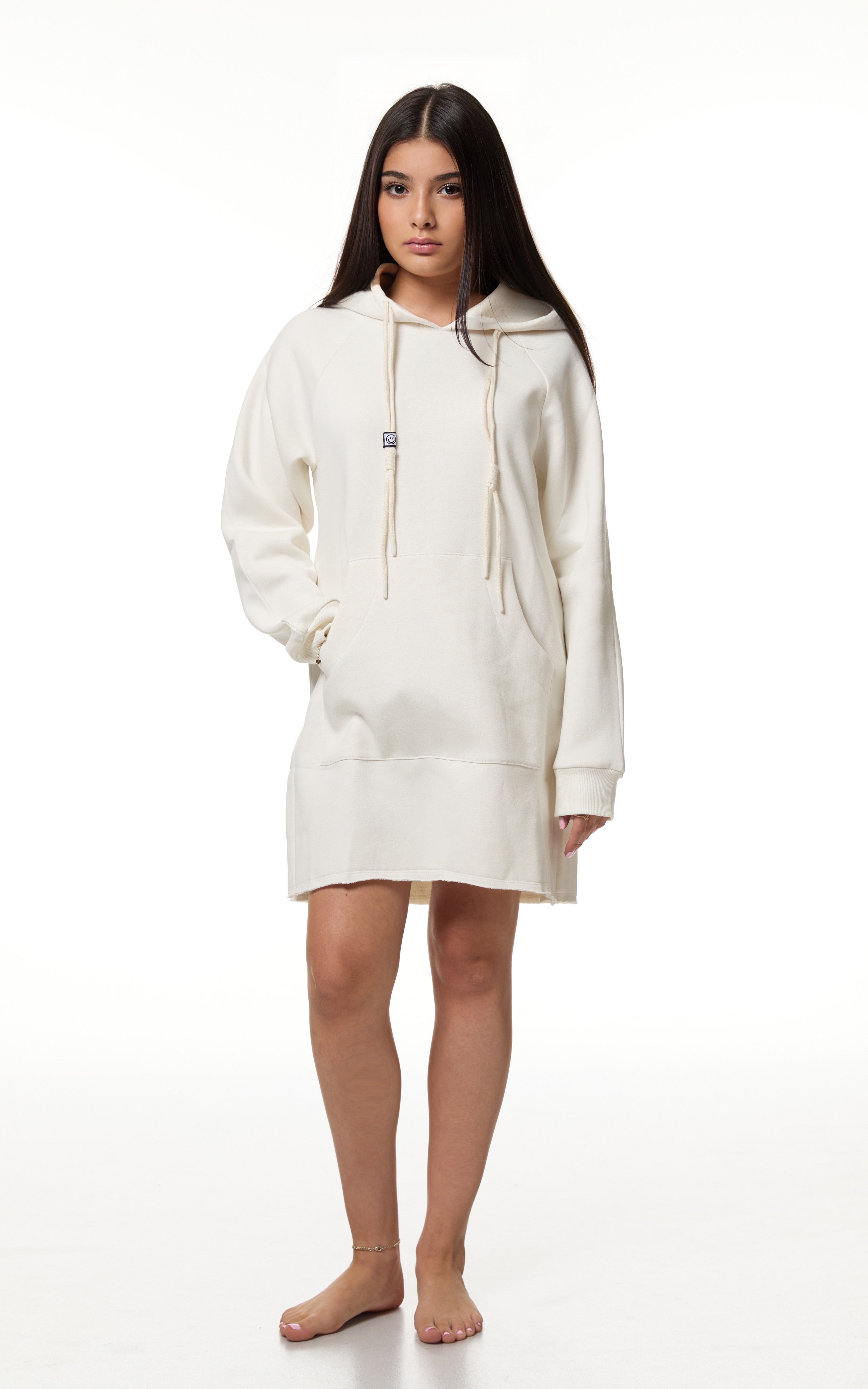 Cloud Hug Hoodie Dress-Vanilla