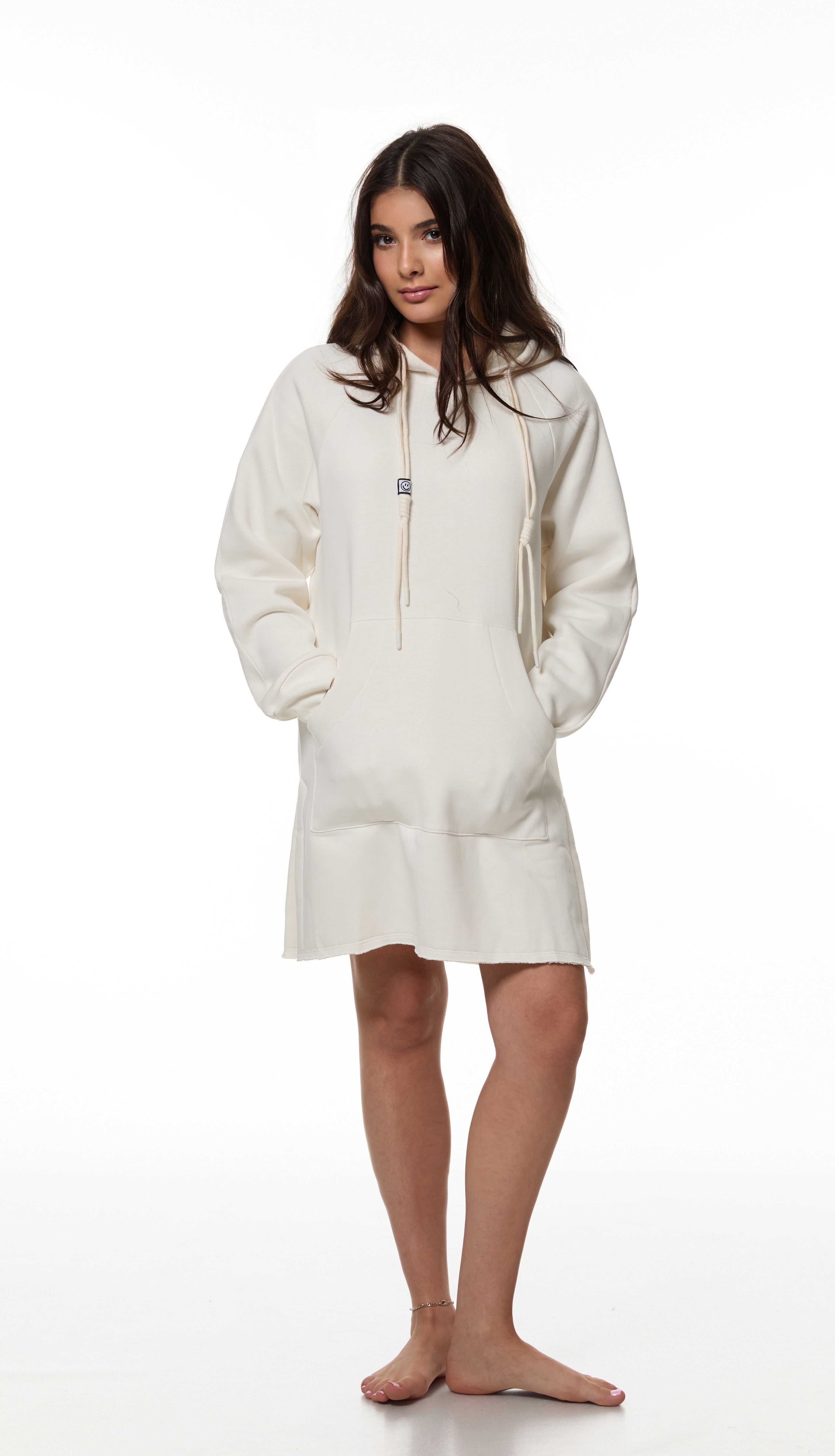Cloud Hug Hoodie Dress-Vanilla