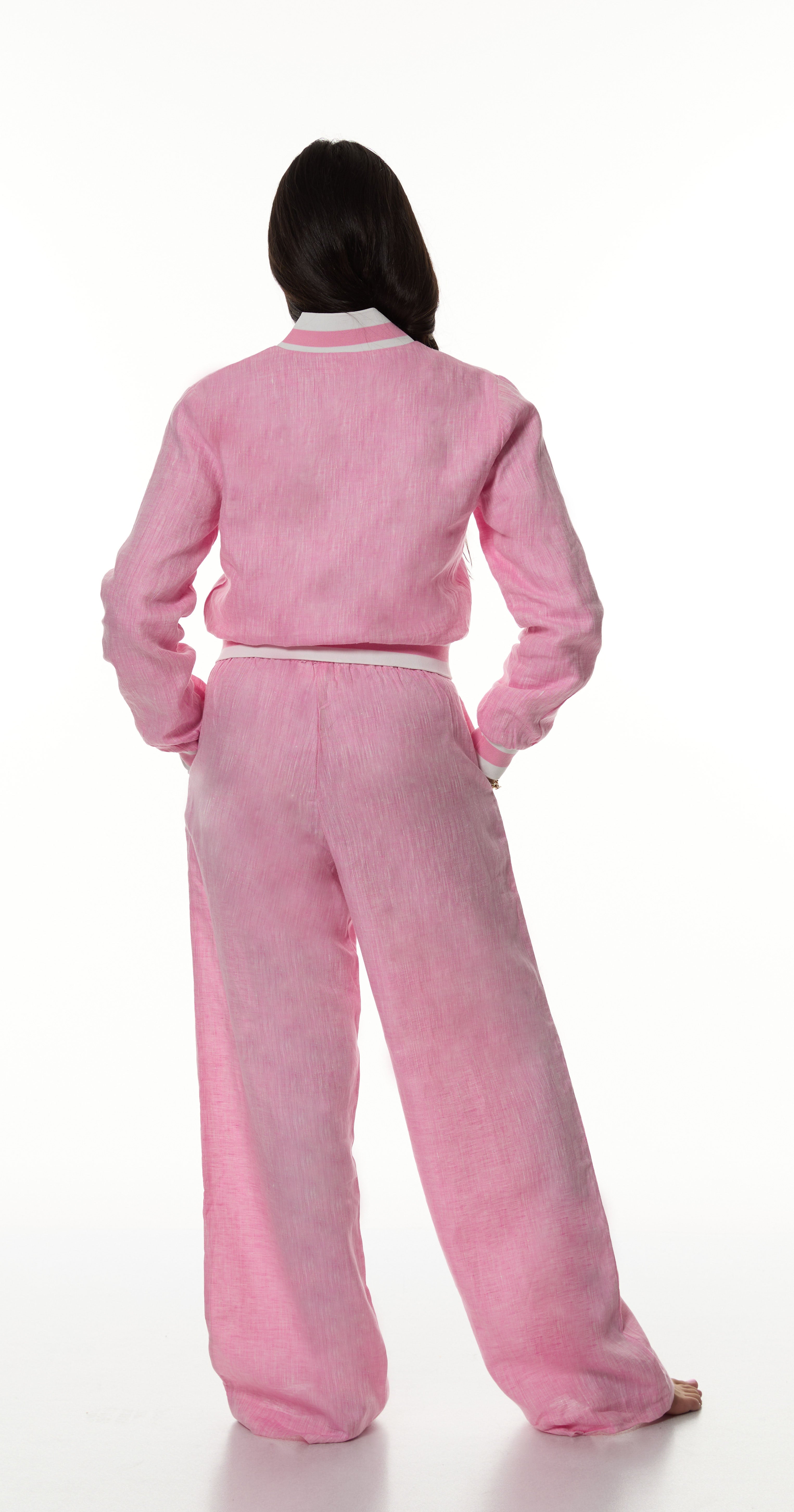 Dusty Pink Wide linen Pant