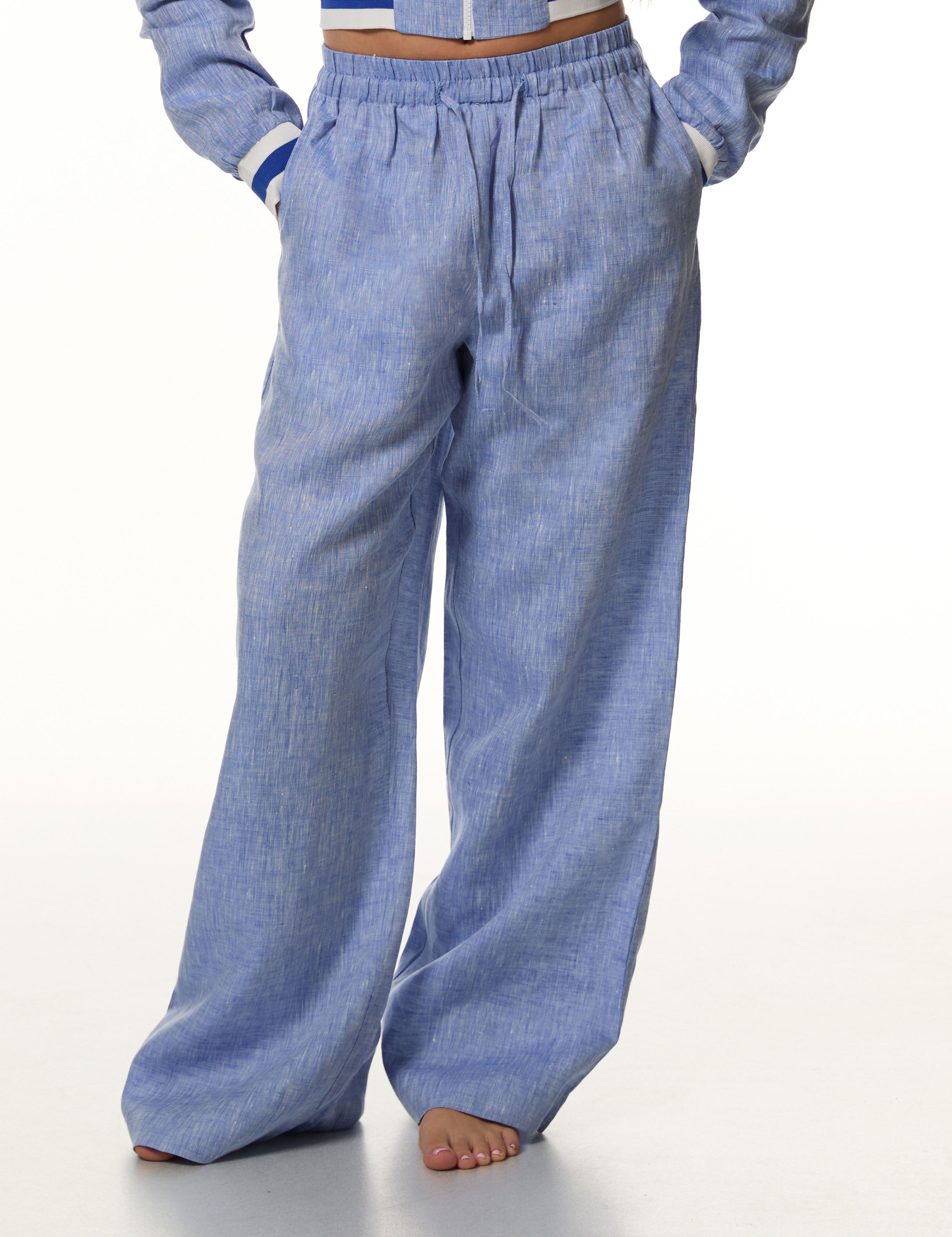 Luvra linen Pant- Denim Blue