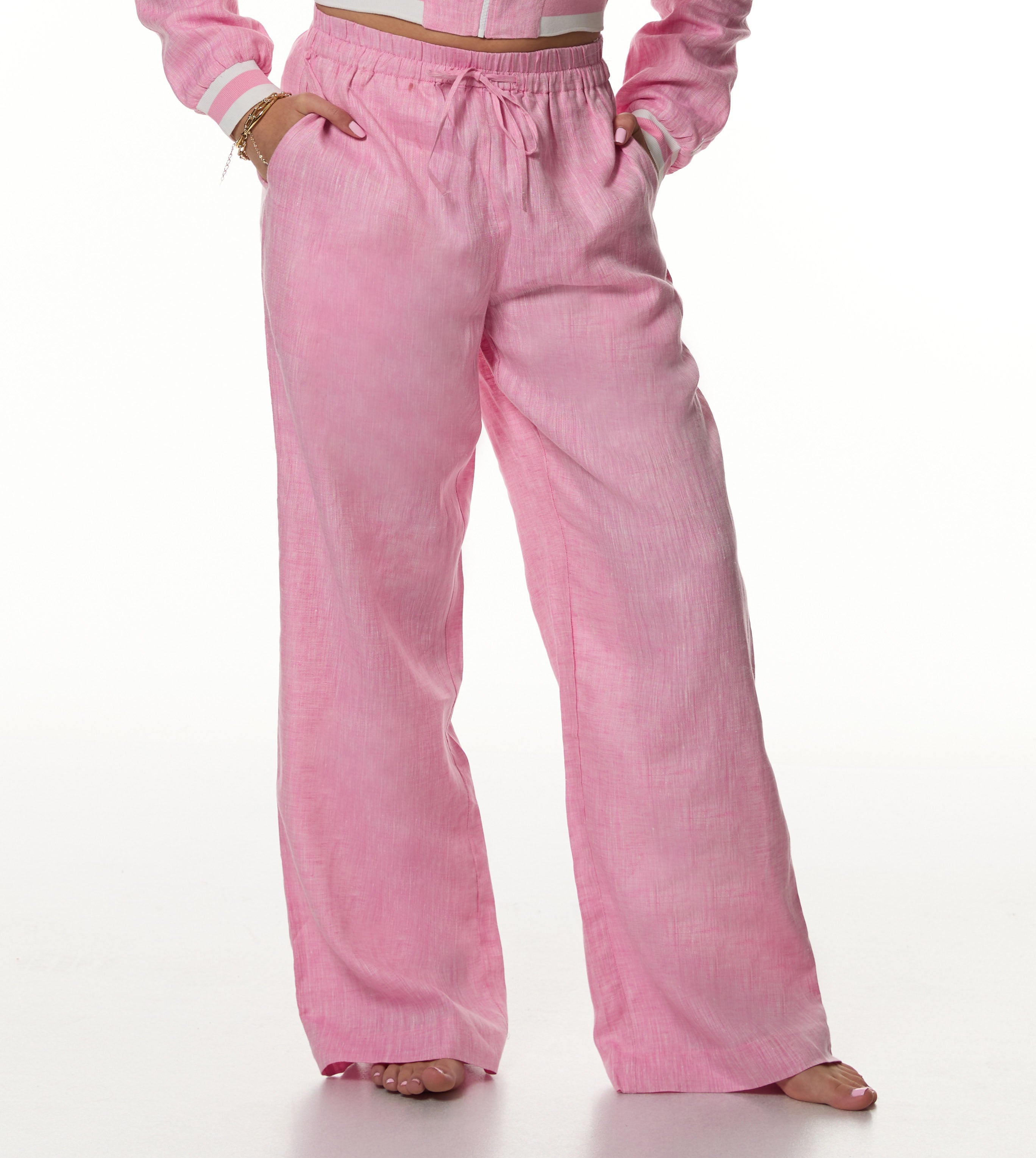 Dusty Pink Wide linen Pant