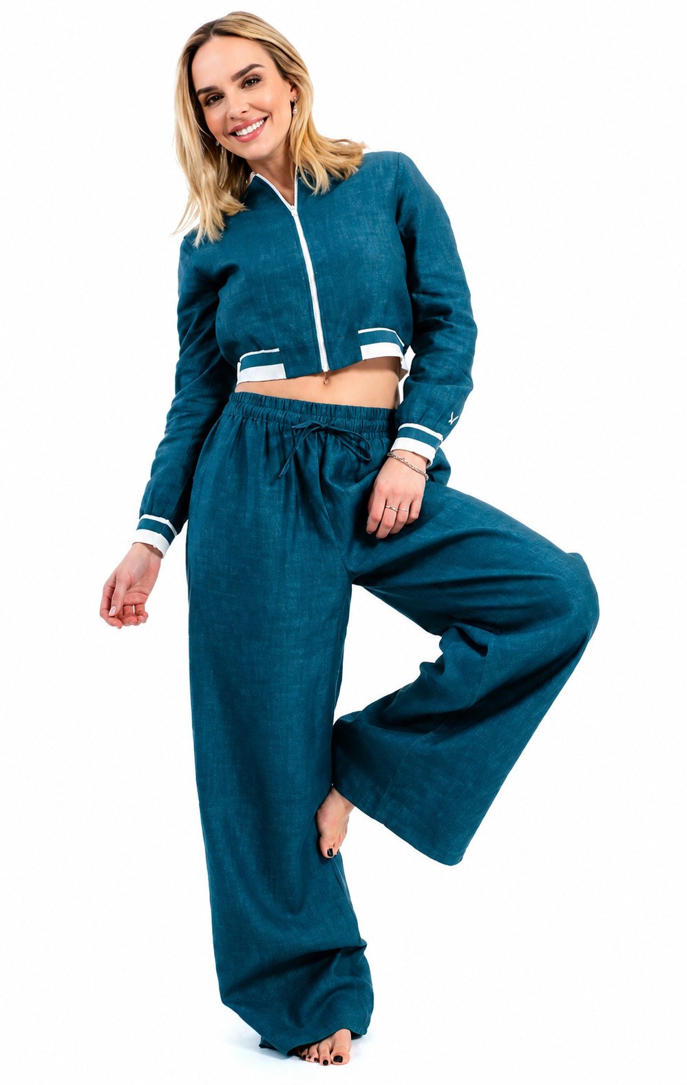 Luvra Linen Jacket- Emerald