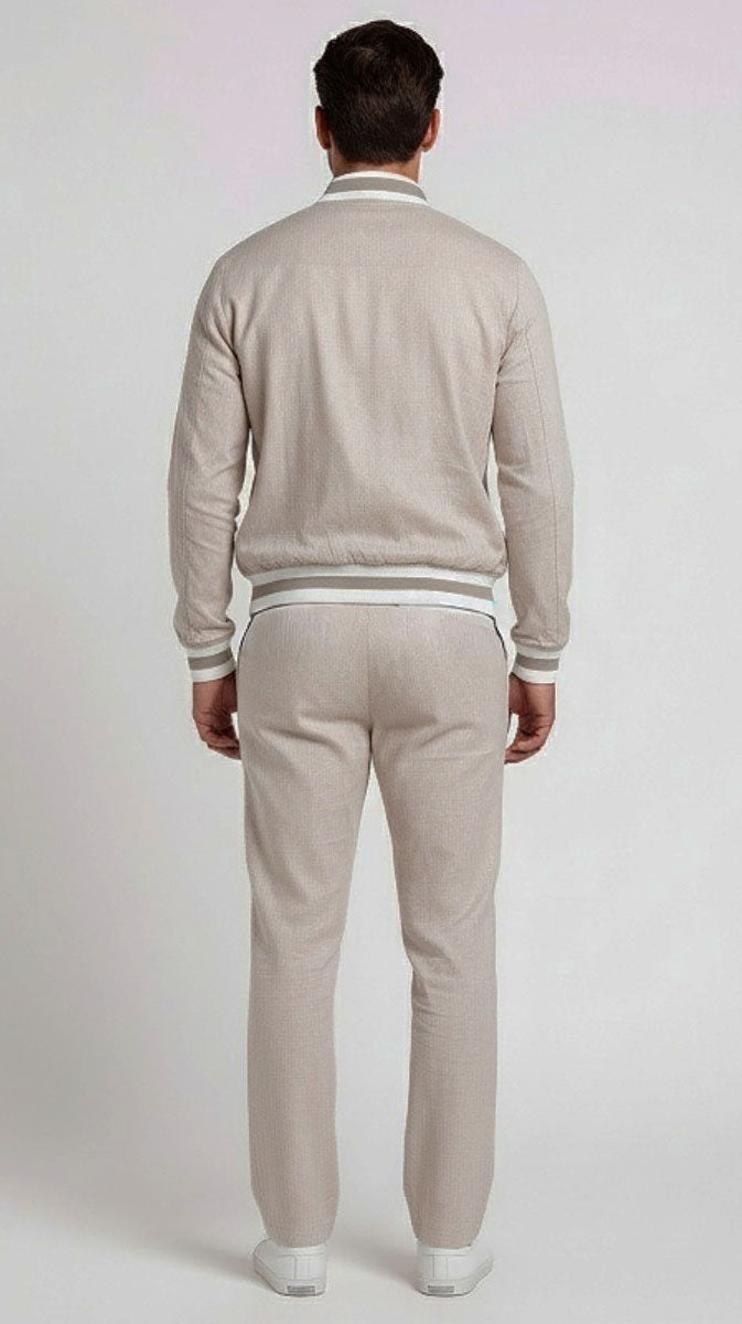 Mens Biege Linen Pant