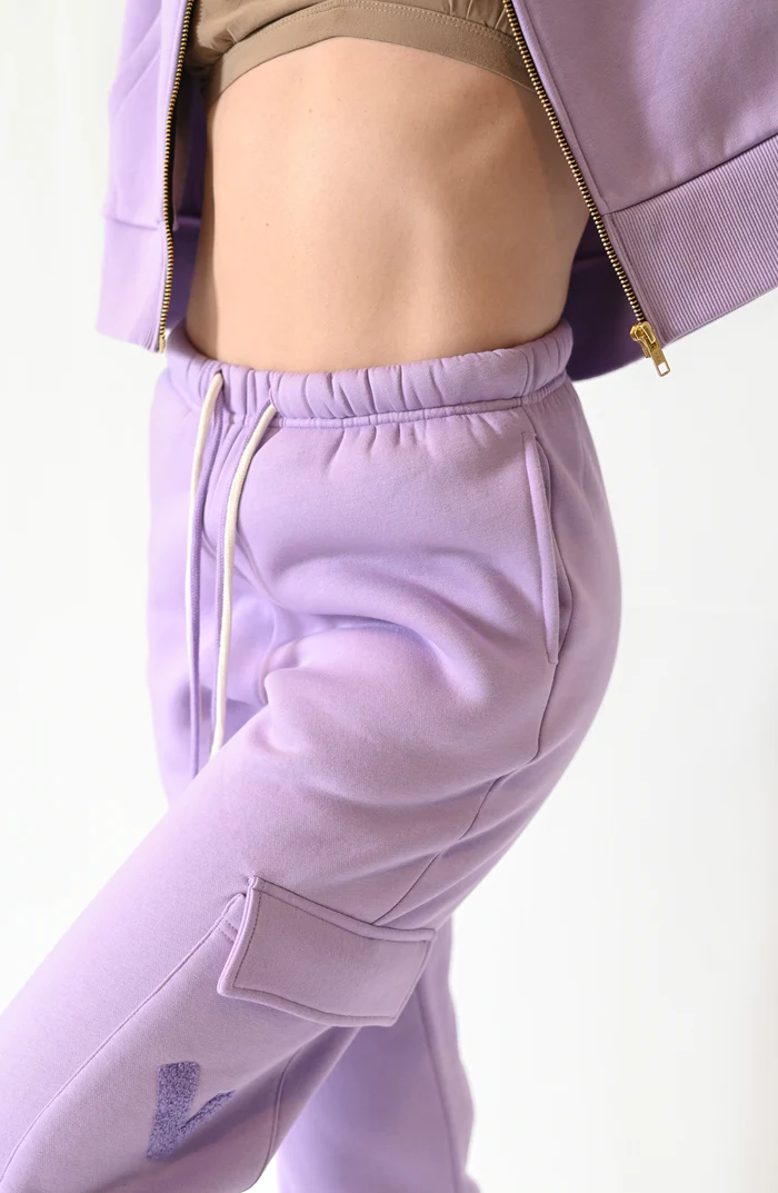 100% Cotton Fleece Lilac Set