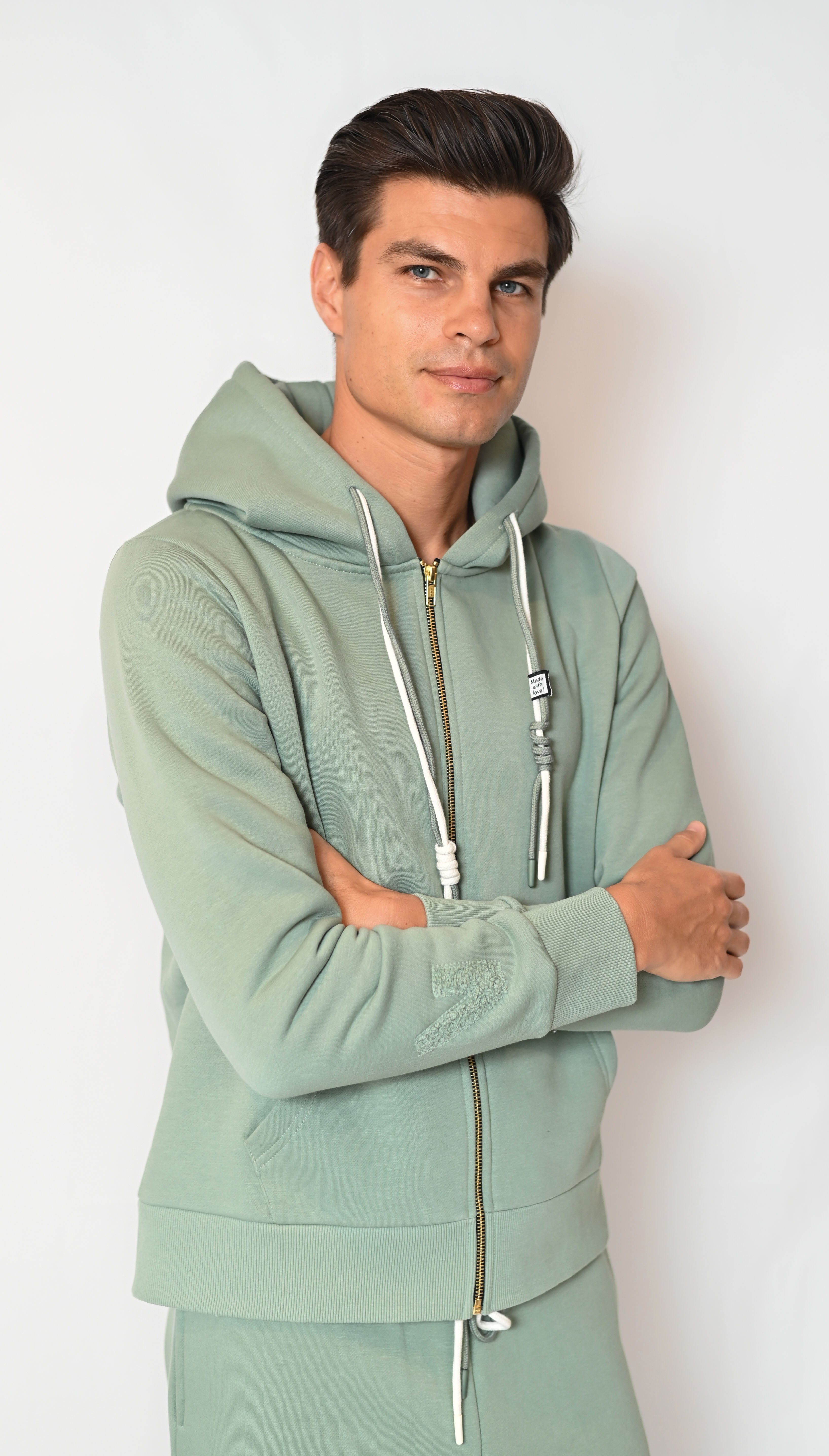 Zipper Hoodie - Celadon - Men