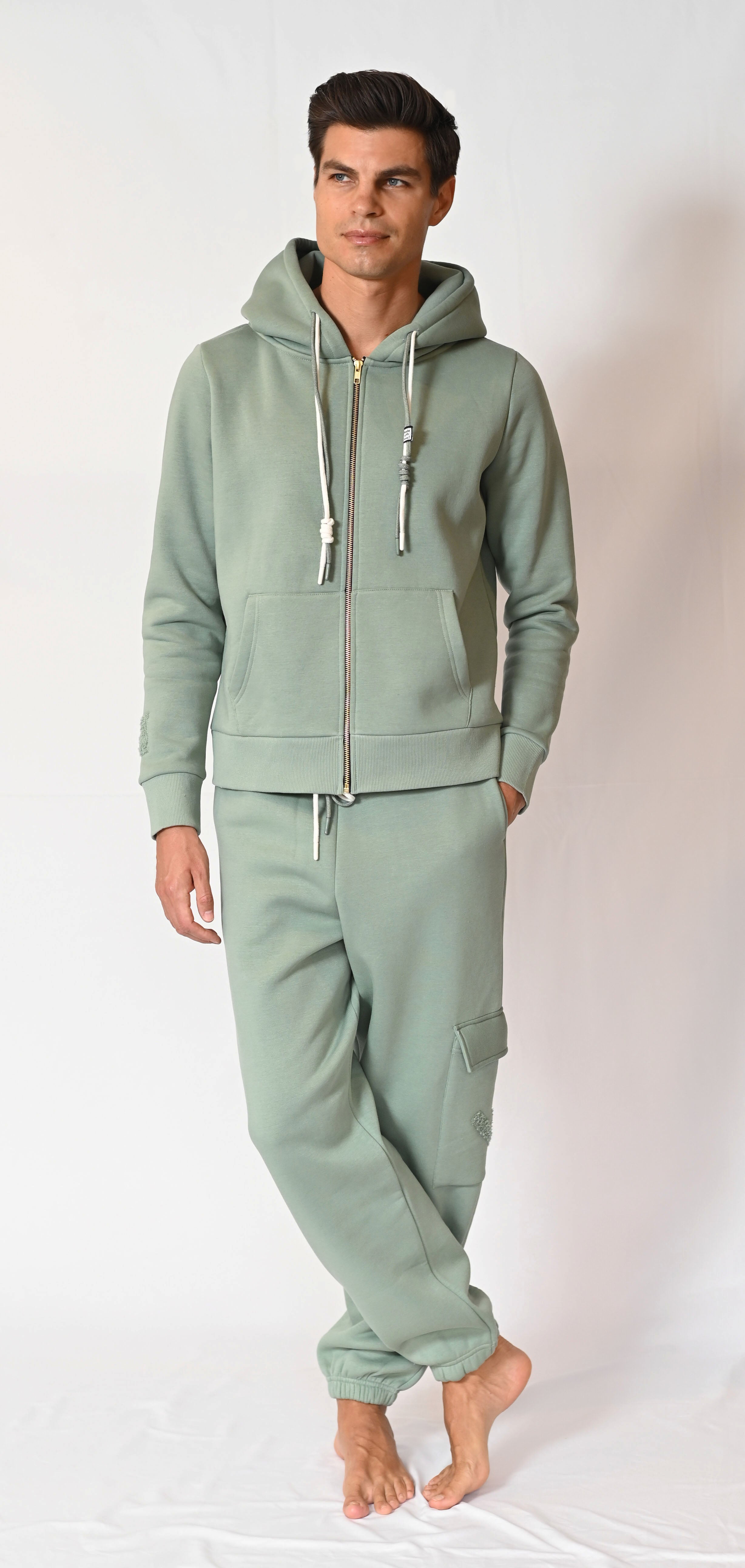 Zipper Hoodie - Celadon - Men