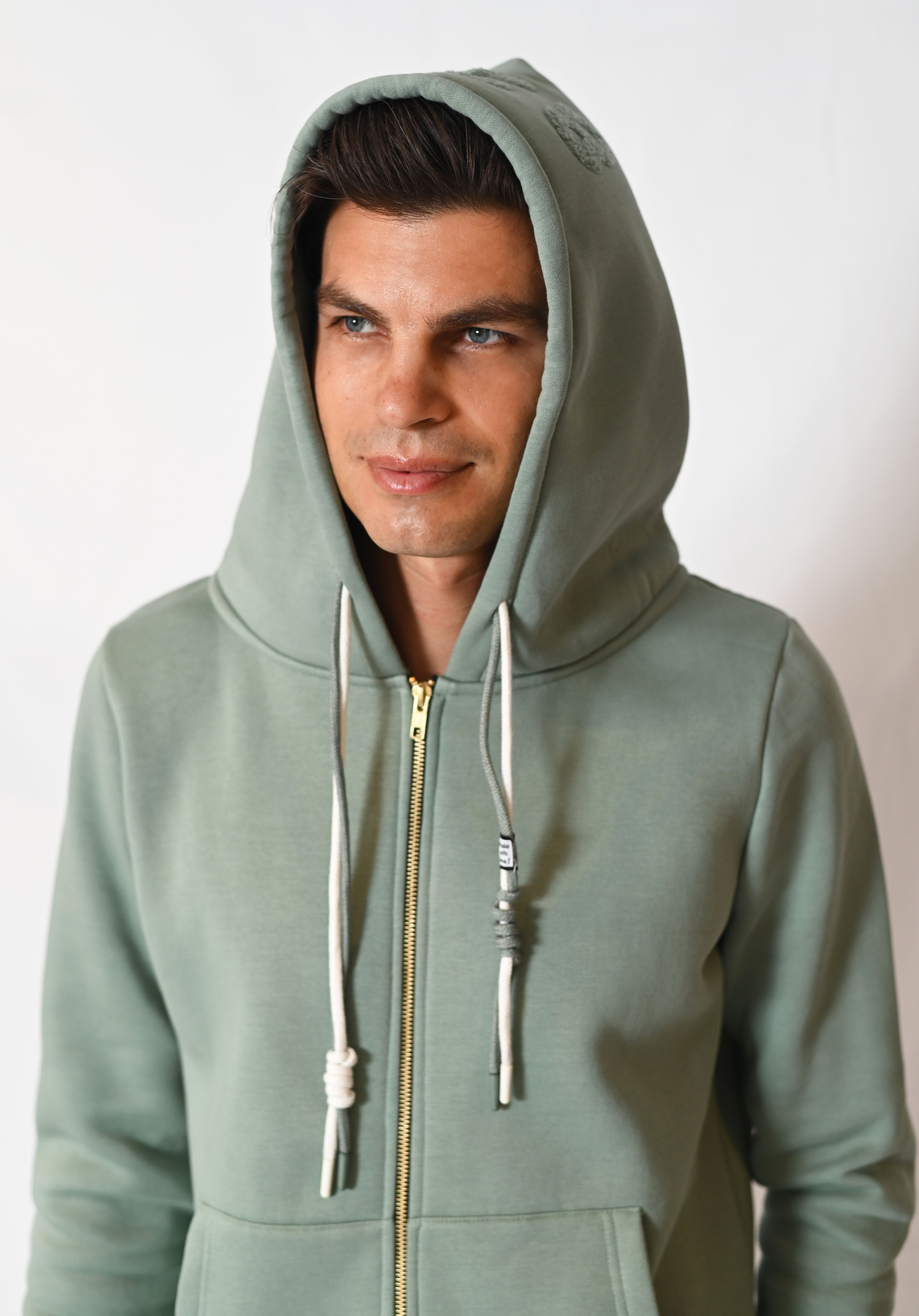 Zipper Hoodie - Celadon - Men