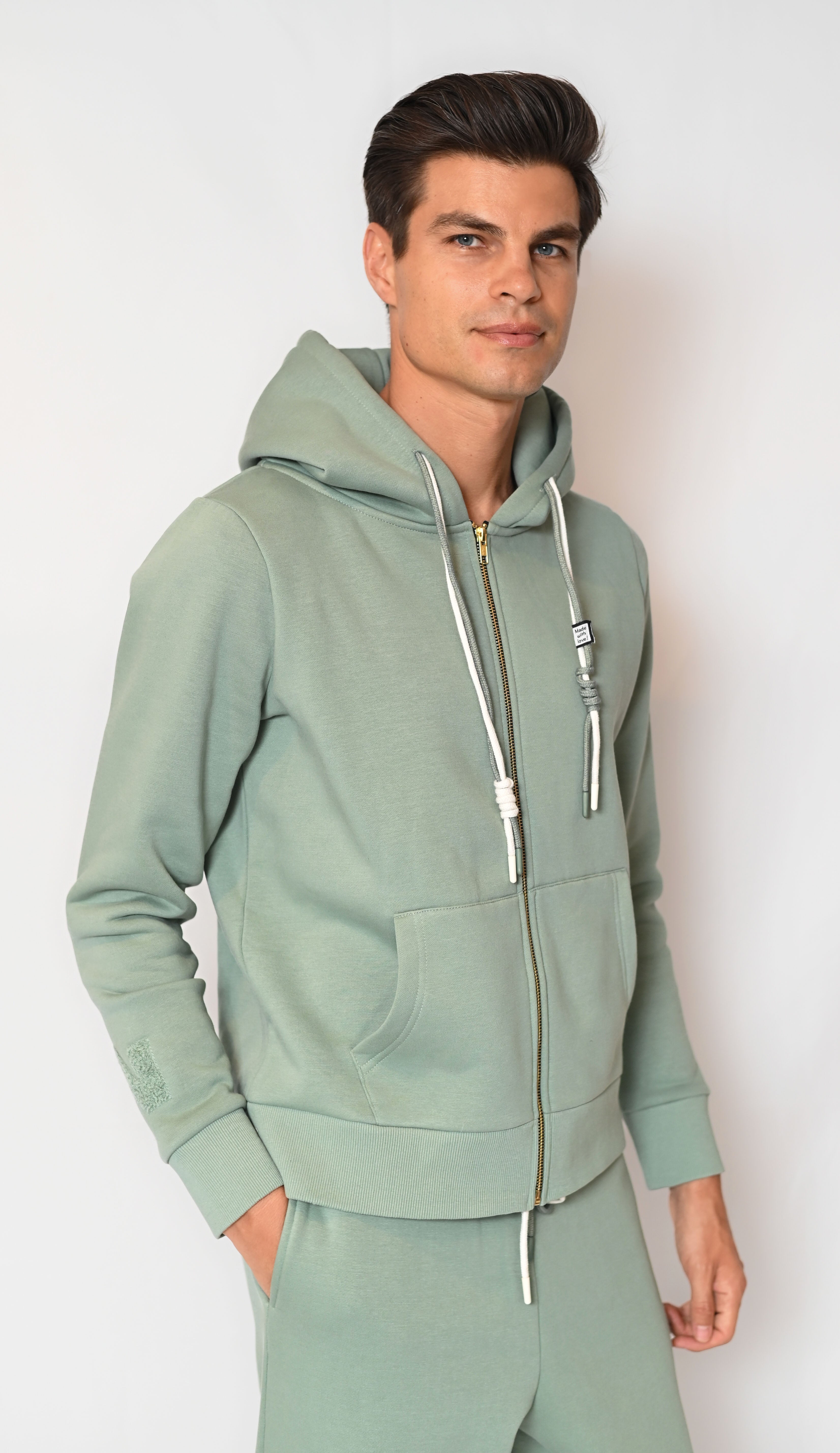 Zipper Hoodie - Celadon - Men