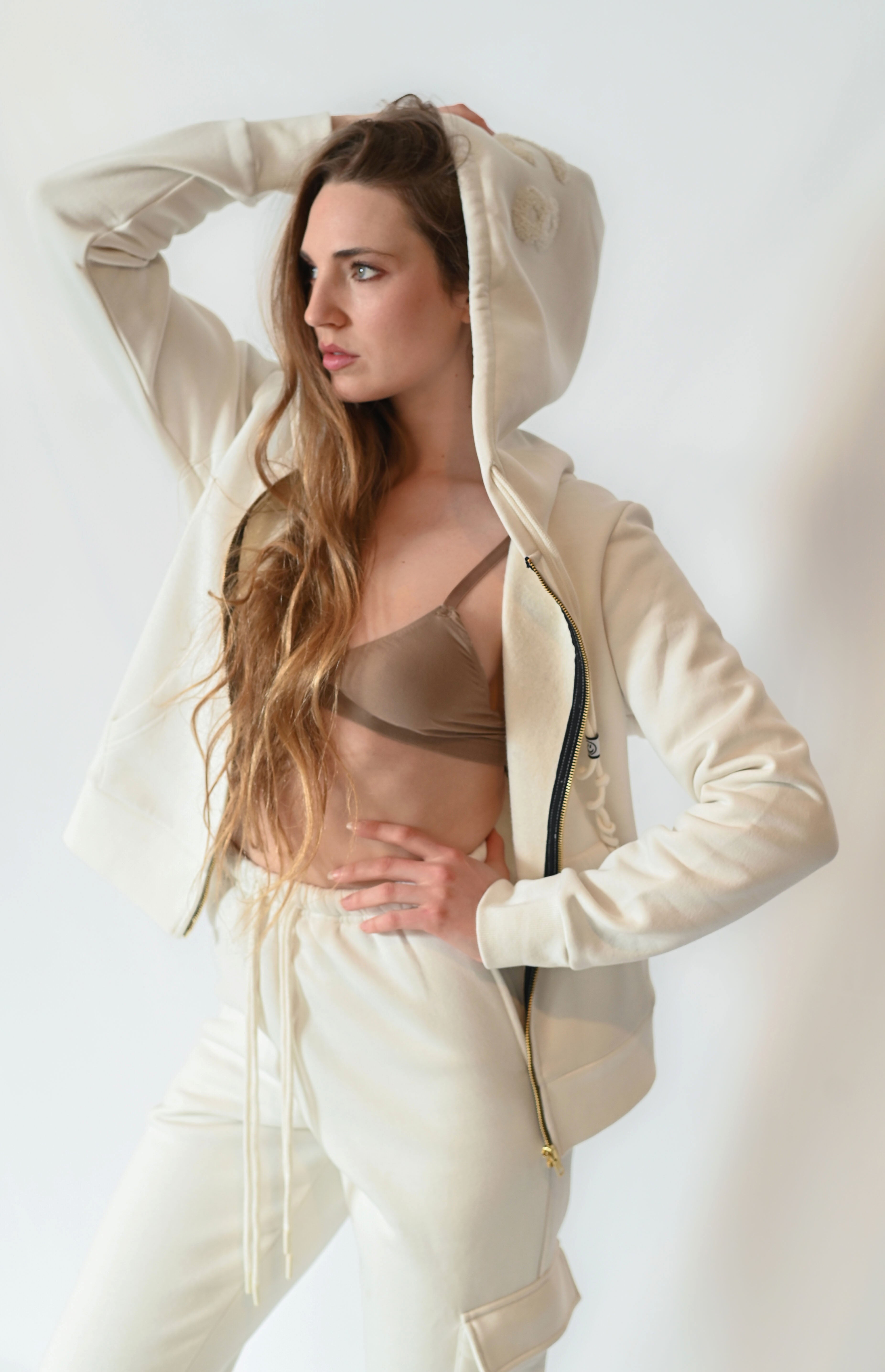 Zipper Hoodie - Butter Cream - Women