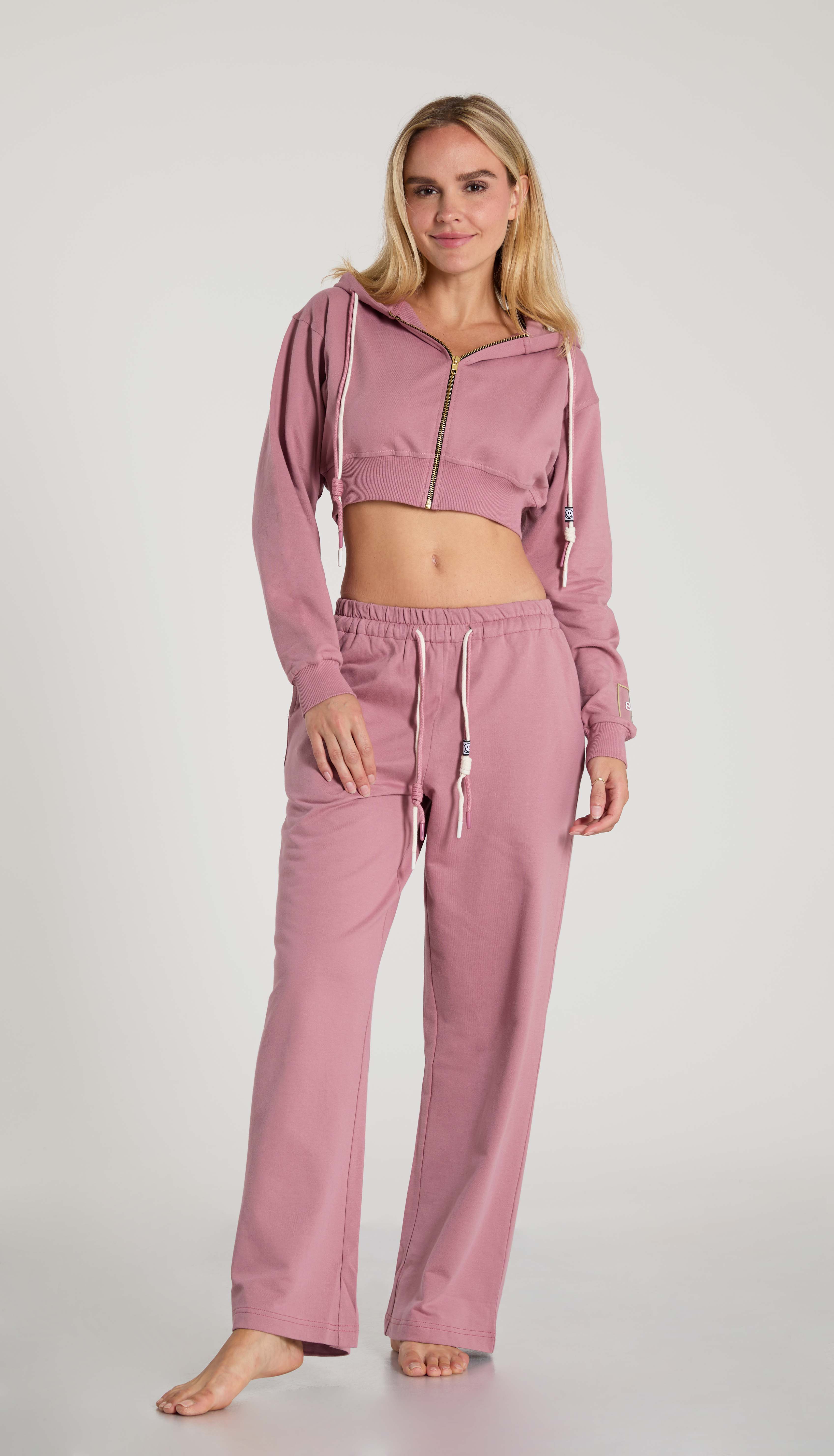 Dusty Pink Feather French Terry Hoodie
