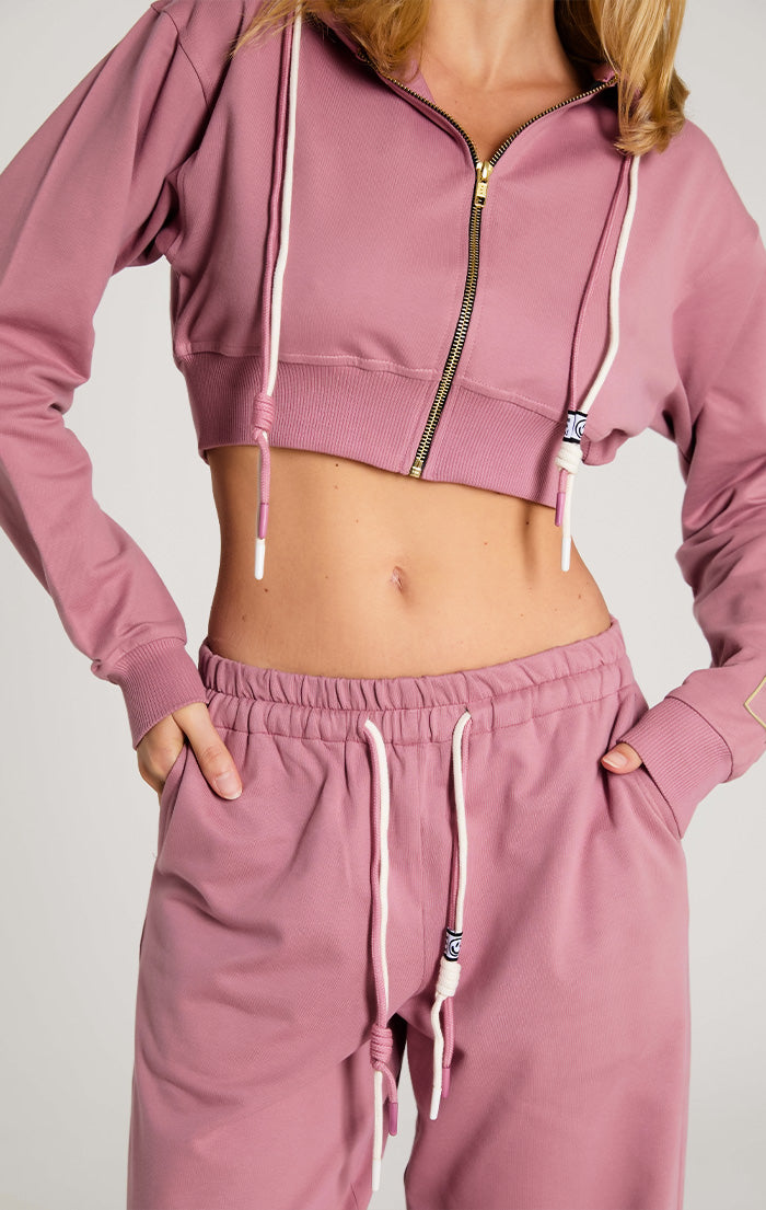 Dusty Rose Lightest French Terry Wide Pants - Women
