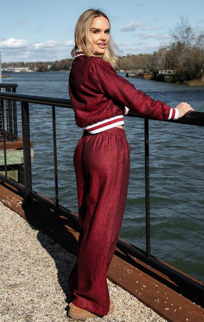 Linen Pant- Wine Seduction