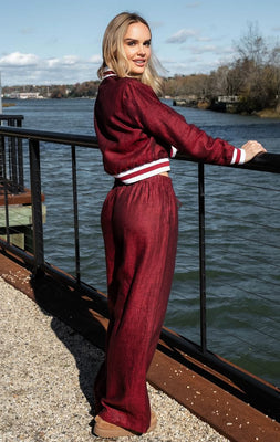 Linen Pant- Wine Seduction