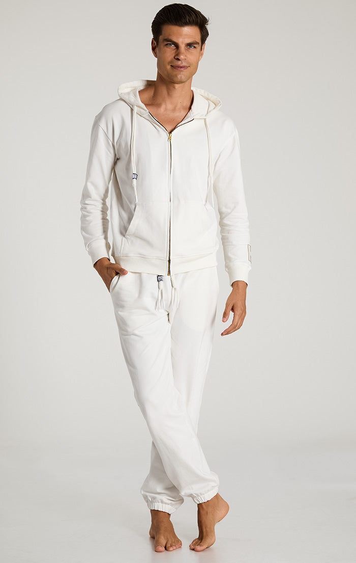 White Lightest French Terry Hoodie - Men