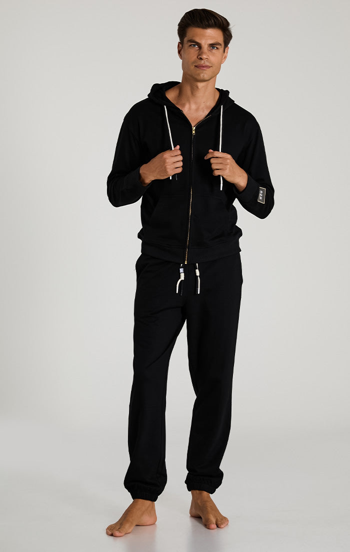 Black Lightest French Terry Hoodie - Men