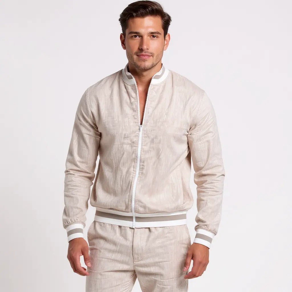 Mens Biege Linen Jacket