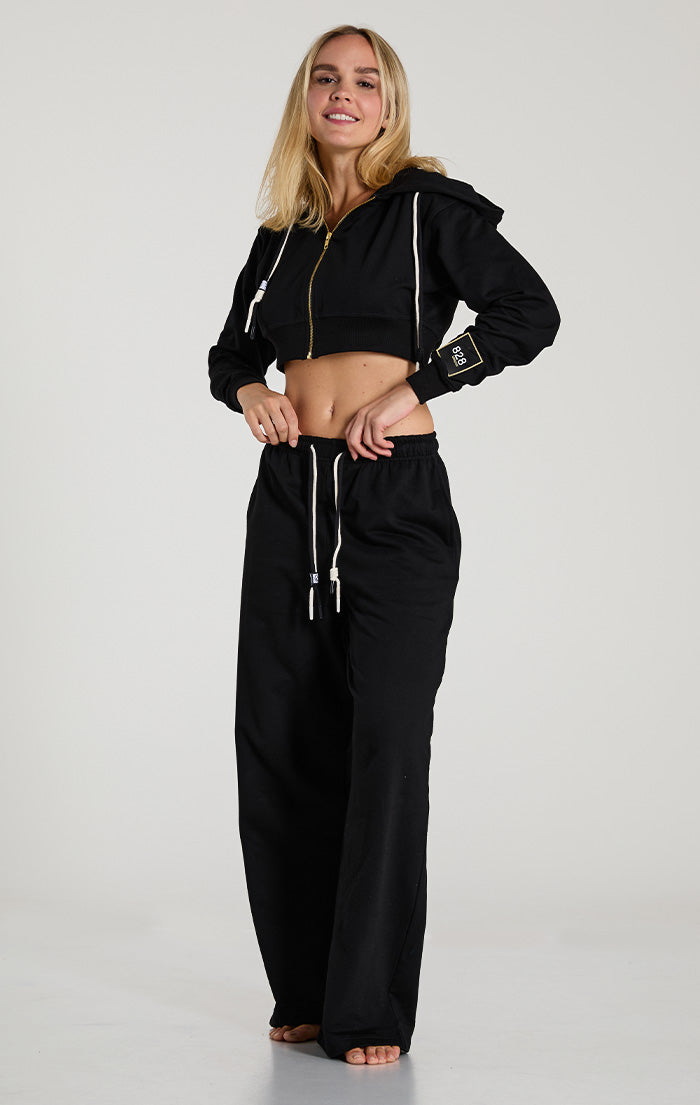 Black Light French Terry Wide Pants - Women