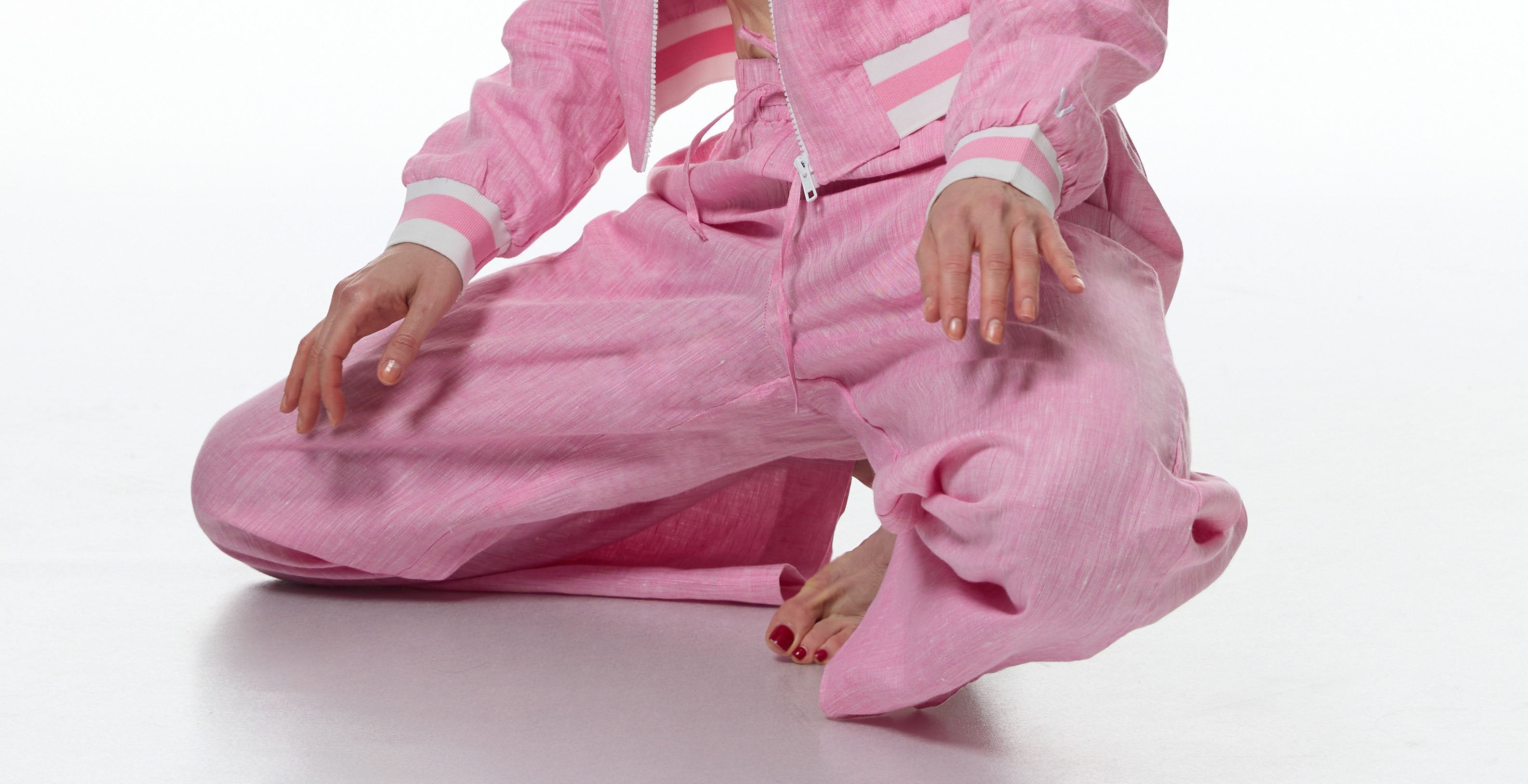 Dusty Pink Wide linen Pant