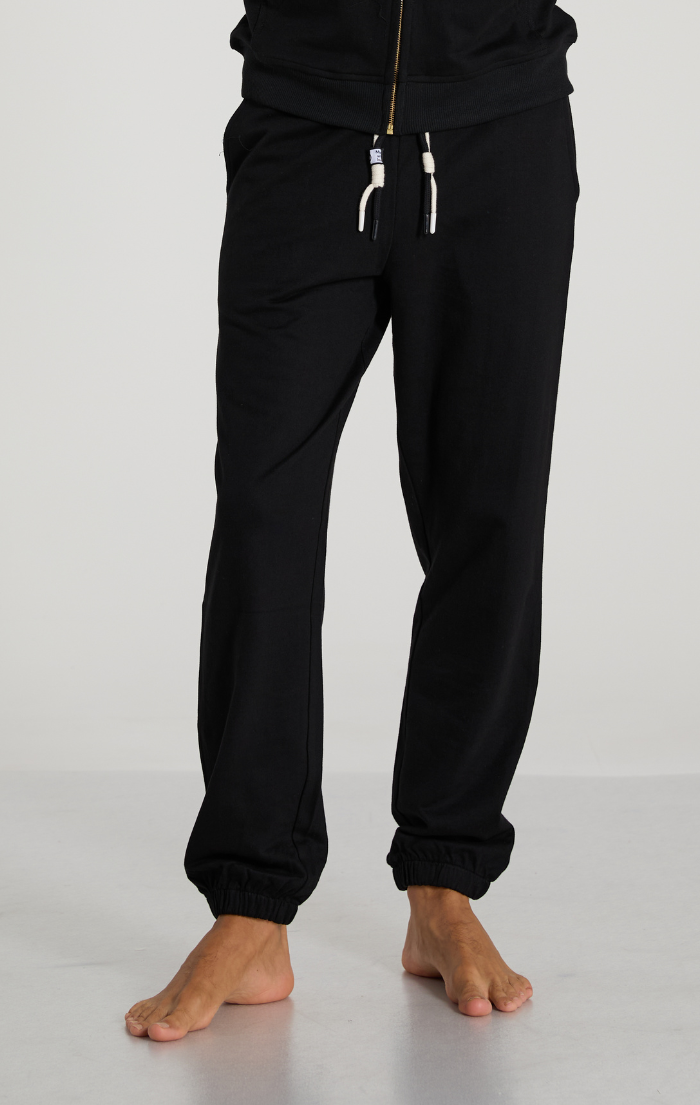 Black Light French Terry Drawstring Pants - Men