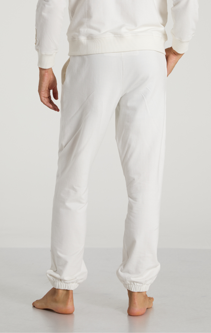 White Light French Terry Drawstring Pants - Men
