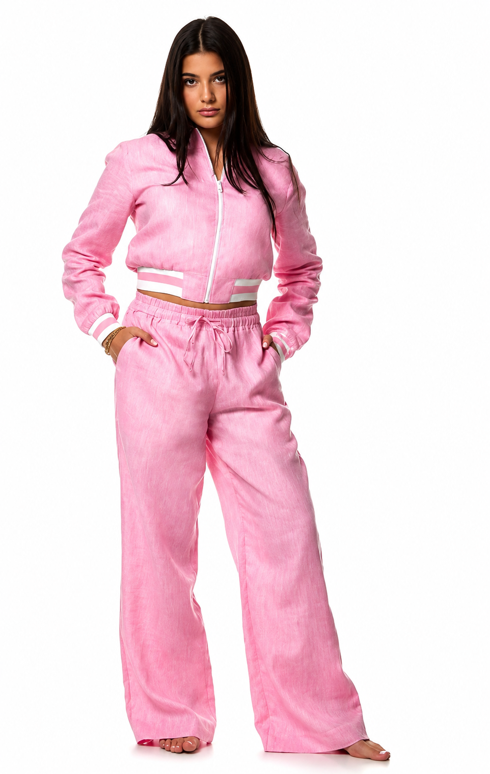 Luvra linen Jacket- Cotton Candy