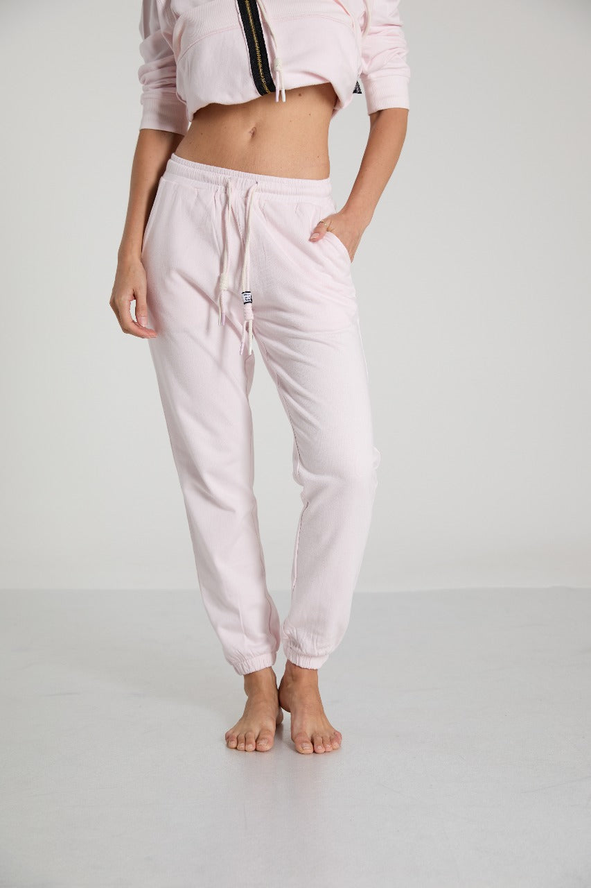 Light Pink Soft Cotton Bamboo Joggers - Women