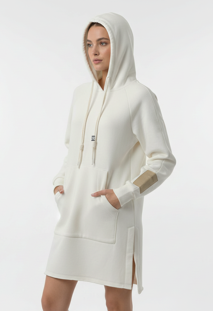 Cloud Hug Hoodie Dress-Vanilla